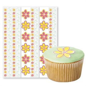 Flower Edible Pre-Cut Borders and Stickers