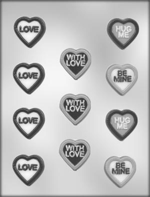 Heart with Messages Pieces Chocolate Mold