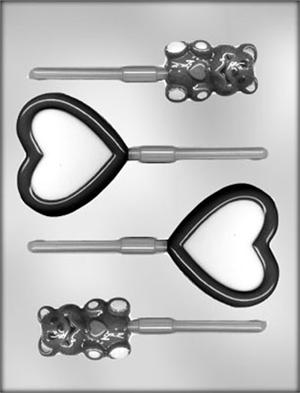 Bears & Hearts Chocolate Sucker Mold