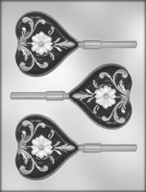 Fancy Heart Chocolate Sucker Mold