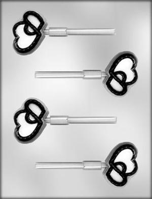 Double Heart Sucker Chocolate Mold