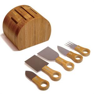 5 Piece Cheese Knife With Block Set