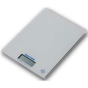 Salter 1041WHDR Glass Electronic Kitchen Scale, White