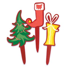 Christmas Icon Puffy Cupcake Picks