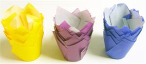 Colored Tulip Baking Cups 15 per package