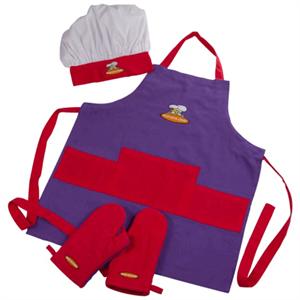Kids 4 Piece Purple-Red Textile Set
