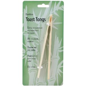 Bamboo Wooden Toaster Tongs