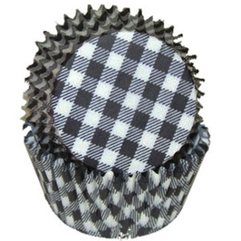 Black Gingham Baking Cups