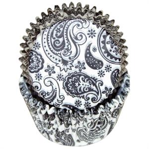 Black Paisley Baking Cups