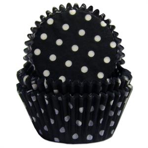 Black Polka Dots Baking Cups