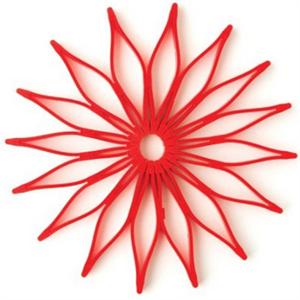 Spice Ratchet Blossom Multi-Use Silicone Trivet, Red
