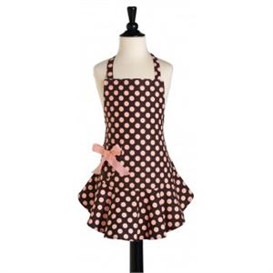 Jessie Steele Brown & Pink Polka Dots Children's Bib Apron