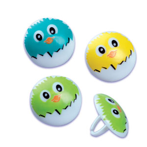 Easter Cute Chicks Face Cupcake Rings