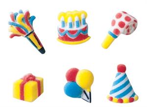 Mini Birthday Assortment Sugar Decorations