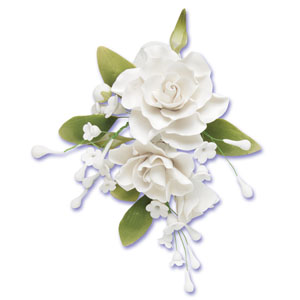 White Gardenia Spray Gumpaste Flowers