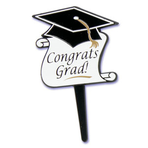 Congrats Grad Cap & Scroll Cupcake Picks