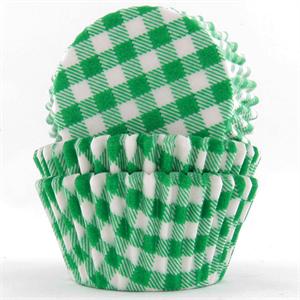 Green Gingham Baking Cups