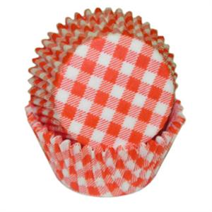 Orange Gingham Baking Cups