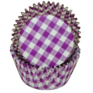 Purple Gingham Baking Cups