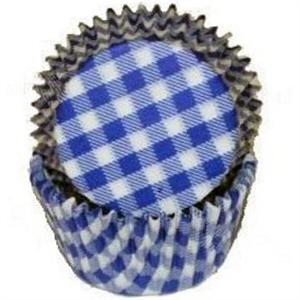 Blue Gingham Baking Cups