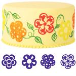 4-Pc. Flowers Cake Stamp Set