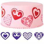 4-Pc. Hearts Cake Stamp Set