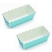 Welcome Home Brands Blue Stripe Mini Loaf Baking Cups