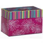 Pink Floral Design Recipe Card Box With Cards