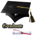 Grad Hat and Diploma Cake Set