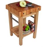 John Boos Pro Prep Maple Butcher Block With Optional Pot Rack