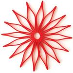 Spice Ratchet Blossom Multi-Use Silicone Trivet, Red
