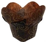 Brown with Gold Swirl Lotus Baking Cups