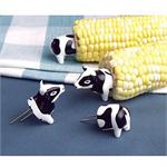 Charcoal Companion Cow Corn Holders - 4 Pairs