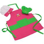 Kids 4 Piece Pink-Green Textile Set