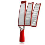 Red 3 Piece Long Grater, Zinc Positive Collection